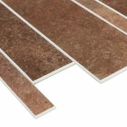 Bond Tile Easy Luxe Railroad Terra 11.81 In. X 11.81 In. SPC Peel And Stick Tile (0.96 Sq. Ft. / Sheet) -Bath and Faucet shop e486b5a9 8ead 4e85 8abb 1d226d58be75.6ef082f88125eb76b0bc6ad0687c0b78 1800x1800