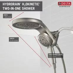 In Stock Hardwarestore Delivery HydroRain Two-in-One 5-Spray 6 In. Dual Wall Mount Fixed And Handheld H2Okinetic Shower Head In Stainless -Bath and Faucet shop e4deed5dafaf34a392ea979599abbacf 1800x1800