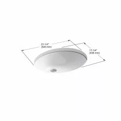 KOHLER Caxton Vitreous China Undermount Vitreous China Bathroom Sink In White With Overflow Drain -Bath and Faucet shop e51d24560ab722f055cb1972561cee68 1800x1800