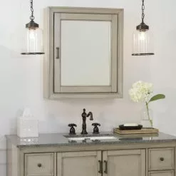 In Stock Hardwarestore Delivery Hazelton 24 In. W X 28 In. H Framed Surface-Mount Bathroom Medicine Cabinet In Antique Grey -Bath and Faucet shop e6077ee11d91549a4f94ce4c32ead67f 1800x1800