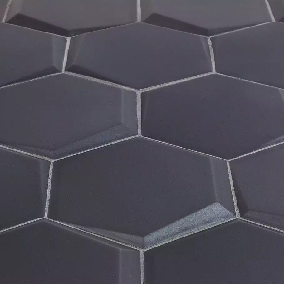 Bond Tile Magen Leveled-Hex Dark Gray Matte Ceramic Hexagon Tile 5 Bond Tile Magen Leveled-Hex Dark Gray Matte Ceramic Hexagon Tile - Image 3