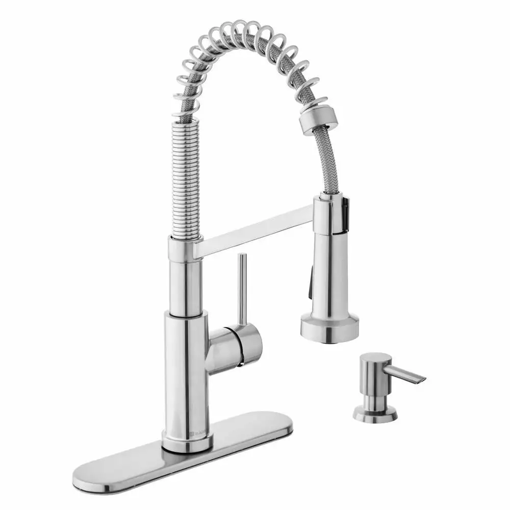 In Stock Hardwarestore Delivery Gage Single-Handle Spring Neck Pull-Down Kitchen Faucet With TurboSpray, FastMount, Soap Dispenser In Stainless Steel 3 In Stock Hardwarestore Delivery Gage Single-Handle Spring Neck Pull-Down Kitchen Faucet With TurboSpray, FastMount, Soap Dispenser In Stainless Steel
