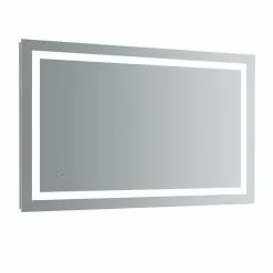 In Stock Hardwarestore Delivery Santo 48 In. W X 30 In. H Frameless Single Bathroom Mirror With LED Lighting And Mirror Defogger