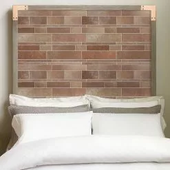 Bond Tile Easy Luxe Railroad Terra 11.81 In. X 11.81 In. SPC Peel And Stick Tile (0.96 Sq. Ft. / Sheet) -Bath and Faucet shop ead25bf3 cc66 4e7c 8493 458be3b654da.8fa87097a164abad6121e7da71e1c427 1800x1800