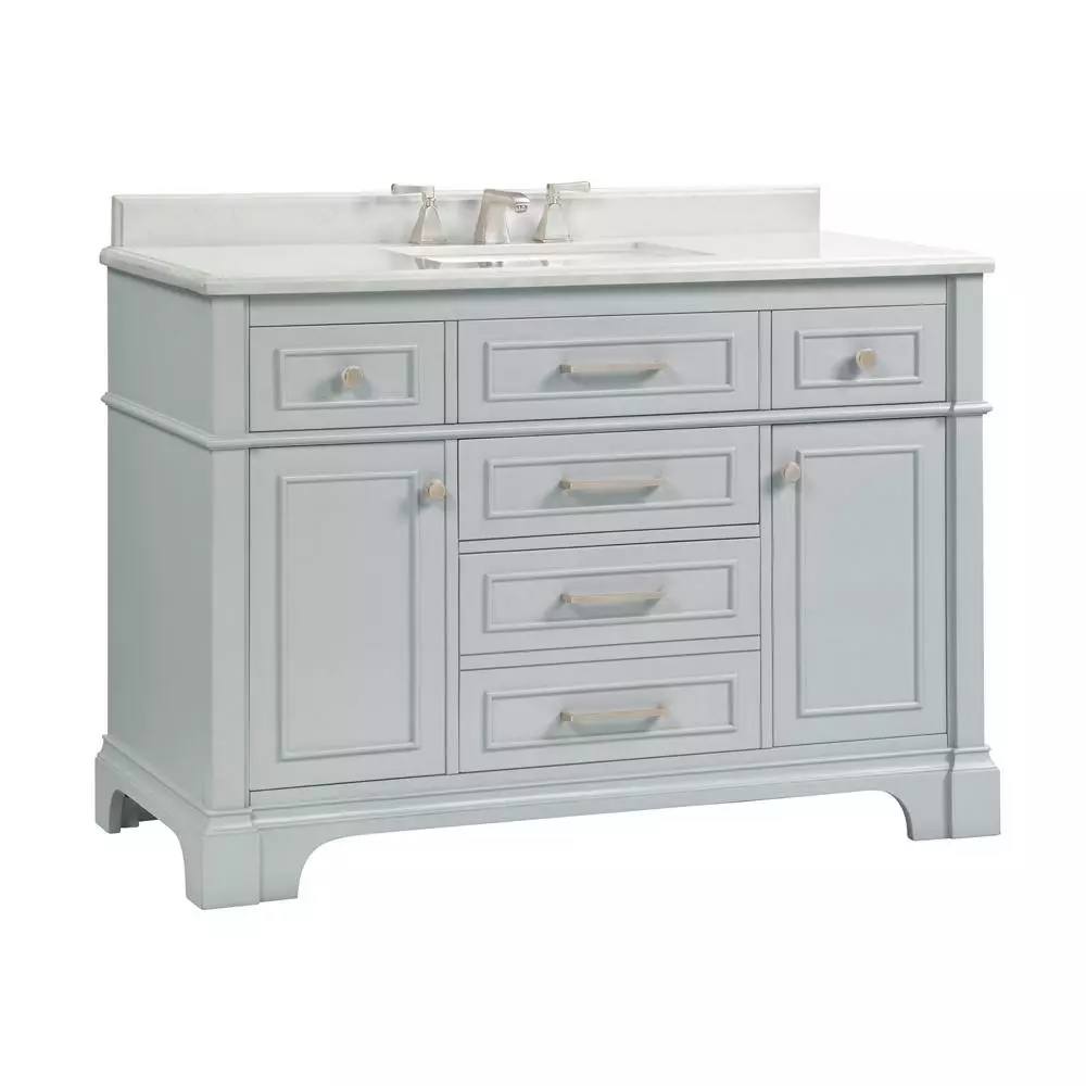In Stock Hardwarestore Delivery Melpark 48 In. W X 22 In. D Bath Vanity In White With Cultured Marble Vanity Top In White With White Sink 16 In Stock Hardwarestore Delivery Melpark 48 In. W X 22 In. D Bath Vanity In White With Cultured Marble Vanity Top In White With White Sink - Image 14