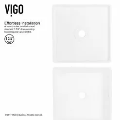 VIGO Dianthus Handmade Matte Stone Square Vessel Bathroom Sink In Matte White -Bath and Faucet shop ec5f4e3fe6583adc7bc81866118a7bd6 1800x1800