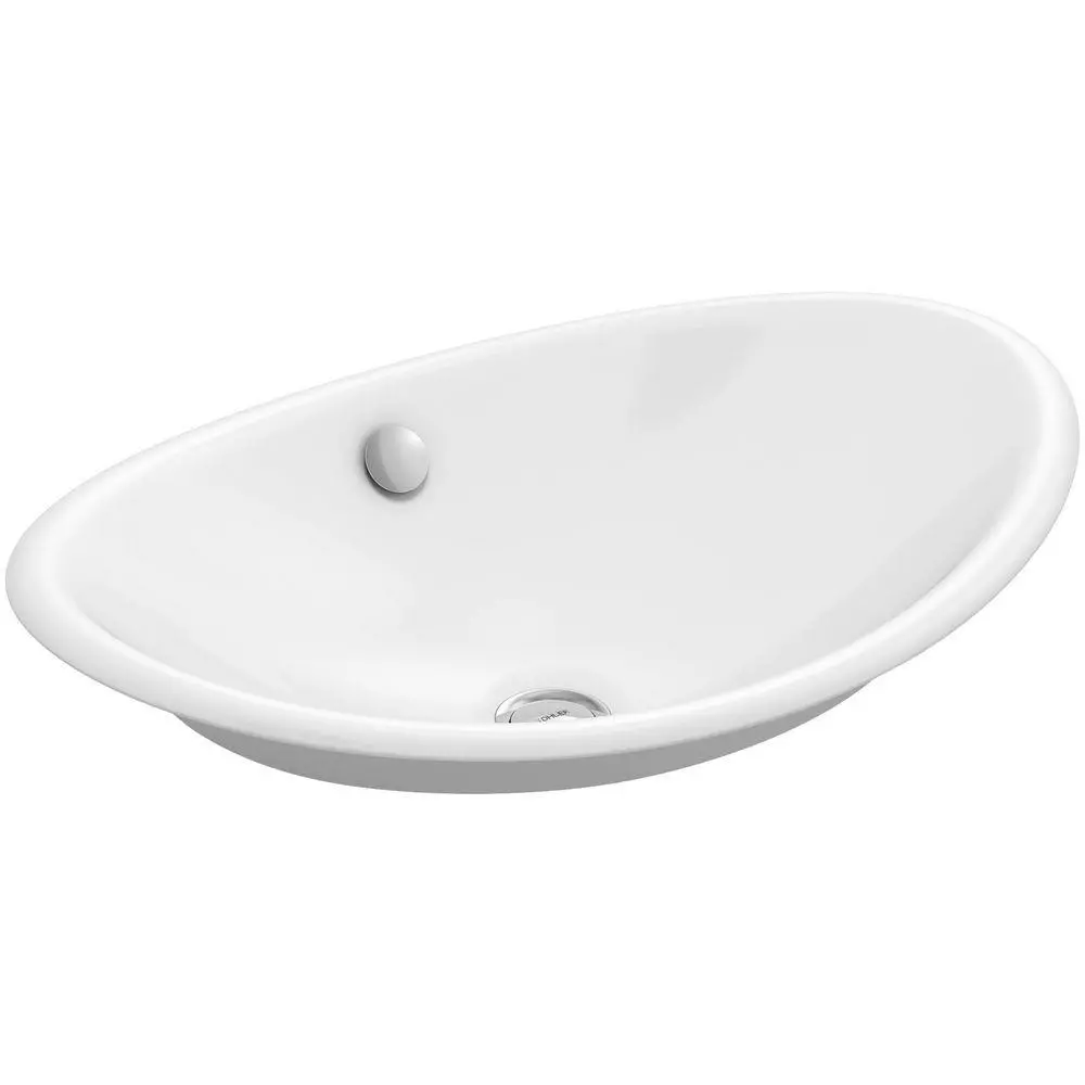 KOHLER Iron Plains Vessel Cast Iron Bathroom Sink In White With Painted Underside And Overflow 3 KOHLER Iron Plains Vessel Cast Iron Bathroom Sink In White With Painted Underside And Overflow