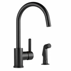 In Stock Hardwarestore Delivery Apex Single-Handle Side Sprayer Kitchen Faucet In Matte Black