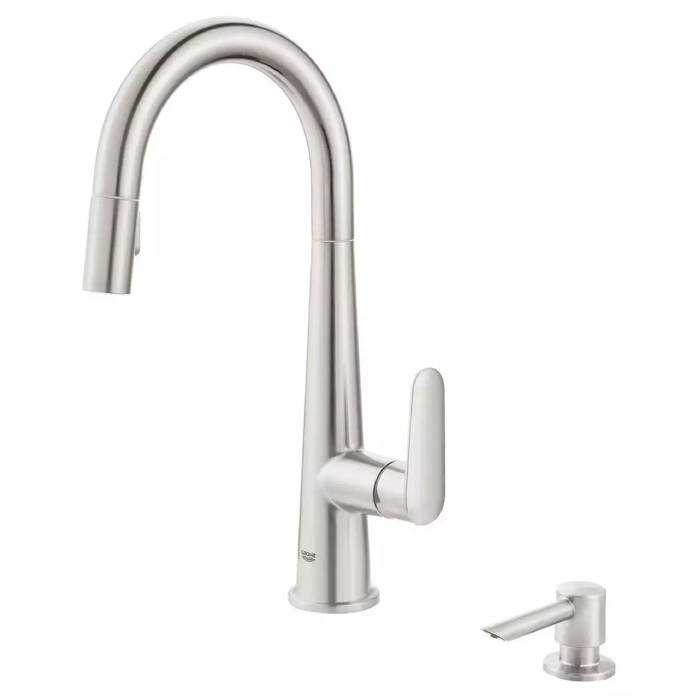 In Stock Hardwarestore Delivery Veletto Single-Handle Pull-Down Dual Sprayer Kitchen Faucet With Soap Dispenser In SuperSteel InfinityFinish 9 In Stock Hardwarestore Delivery Veletto Single-Handle Pull-Down Dual Sprayer Kitchen Faucet With Soap Dispenser In SuperSteel InfinityFinish - Image 7