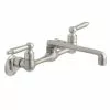 In Stock Hardwarestore Delivery Builders 2-Handle Wall Mount Low-Arc Standard Kitchen Faucet In Stainless Steel