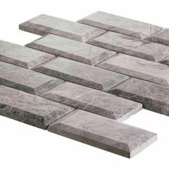 Jeffrey Court Tundra Grey 2 X 4 Beveled 10 In. X 11.875 In. X 10 Mm Interlocking Polished Marble Mosaic Tile -Bath and Faucet shop f11c88f17856b6cfd37f3985c6479b94 1800x1800