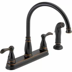In Stock Hardwarestore Delivery Porter 2-Handle Standard Kitchen Faucet With Side Sprayer In Oil Rubbed Bronze