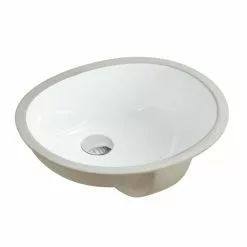 In Stock Hardwarestore Delivery 17-1/2 In. X 14-1/4 In. Oval Undermount Vitreous Glazed Ceramic Lavatory Vanity Bathroom Sink Pure White