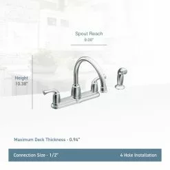 In Stock Hardwarestore Delivery Banbury 2-Handle Mid-Arc Standard Kitchen Faucet With Side Sprayer In Chrome -Bath and Faucet shop f3d5c1afb45844bf91644fa6a963ae60 1800x1800