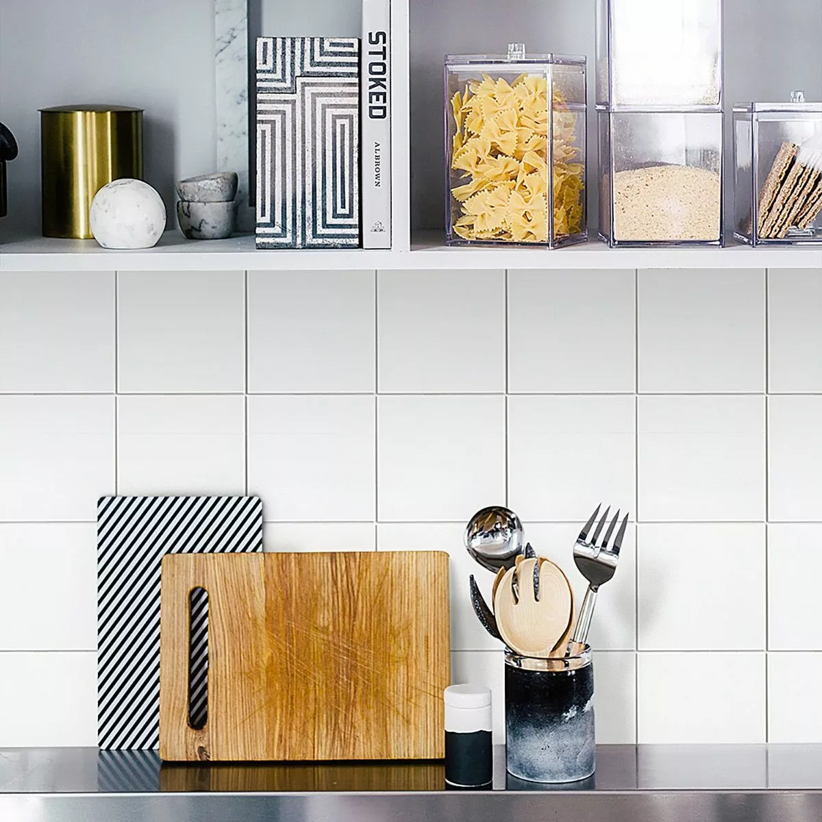 Bond Tile Easy Luxe Square White 12 In. X 12 In. SPC Peel And Stick Tile (1 Sq. Ft. / Sheet) 4 Bond Tile Easy Luxe Square White 12 In. X 12 In. SPC Peel And Stick Tile (1 Sq. Ft. / Sheet) - Image 2