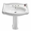 Nameeks Traditional Pedestal Sink In White With 3 Faucet Holes