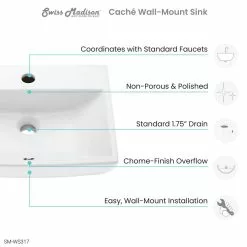 Swiss Madison Sublime Compact Ceramic Wall Hung Sink In White 18 Swiss Madison Sublime Compact Ceramic Wall Hung Sink In White -Bath and Faucet shop f53584fb166436e56f40dd0ff2fb8581 1800x1800