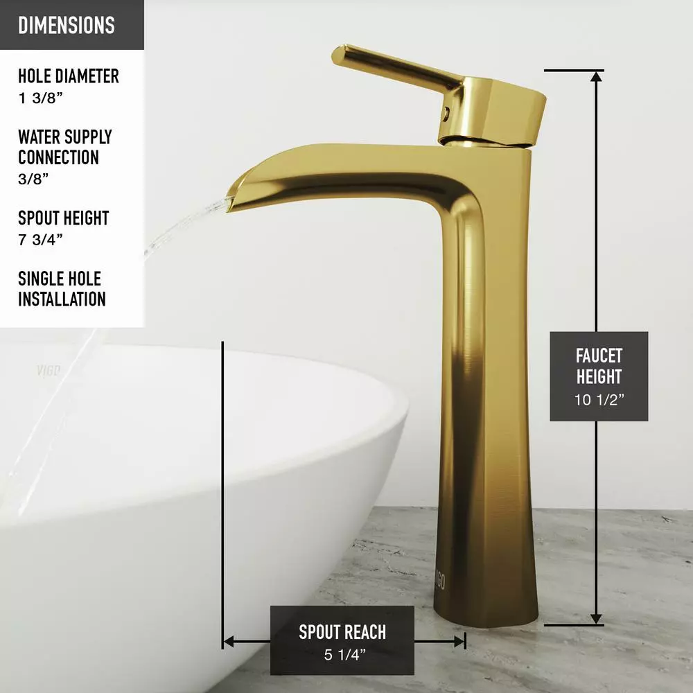 VIGO Amaryllis Matte Stone Vessel Bathroom Sink In White With Niko Faucet In Matte Gold 13 VIGO Amaryllis Matte Stone Vessel Bathroom Sink In White With Niko Faucet In Matte Gold - Image 11
