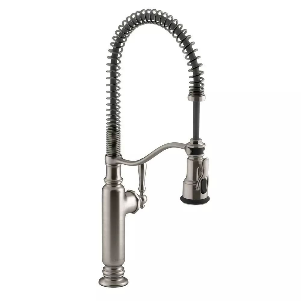 In Stock Hardwarestore Delivery Tournant Single-Handle Pull-Down Sprayer Kitchen Faucet In Vibrant Stainless 3 In Stock Hardwarestore Delivery Tournant Single-Handle Pull-Down Sprayer Kitchen Faucet In Vibrant Stainless