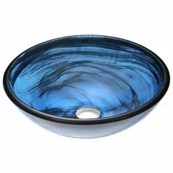ANZZI Soave Series Deco-Glass Vessel Sink In Sapphire Wisp