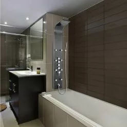 In Stock Hardwarestore Delivery 65 In. 8-Jet Shower Panel System In Space Gray Brushed Stainless Steel With Rainfall Waterfall Shower Head And Wand -Bath and Faucet shop fb8ad86c9d69b53d1ae9b3353497c694 1800x1800