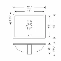 Wells 20 In. X 15 In. X 6 In. Rectangular Vitreous Ceramic Lavatory Single Bowl Undermount Bath Sink In White 7 Wells 20 In. X 15 In. X 6 In. Rectangular Vitreous Ceramic Lavatory Single Bowl Undermount Bath Sink In White -Bath and Faucet shop fd35718cecec4b65c1f40cce2141cddb 1800x1800