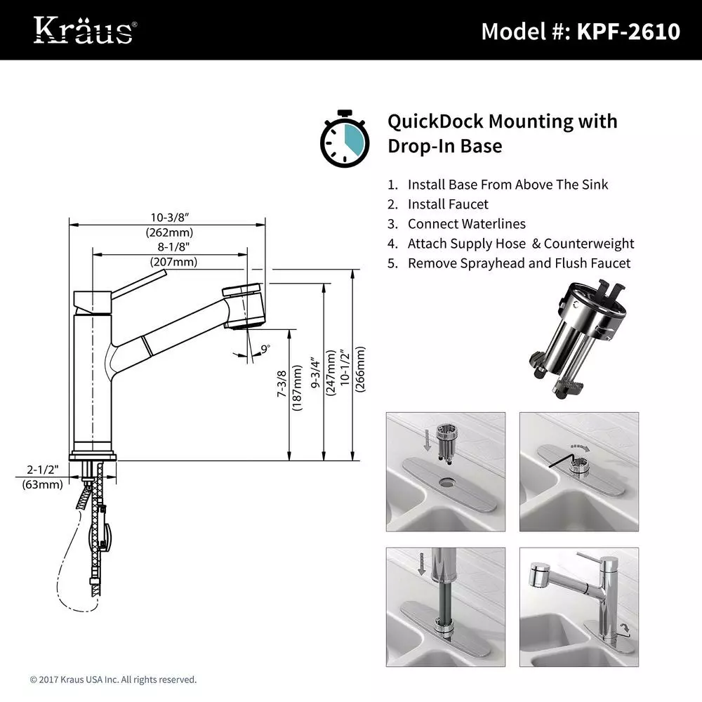 In Stock Hardwarestore Delivery Oletto Single Handle Pull Out Kitchen Faucet In Chrome Finish 6 In Stock Hardwarestore Delivery Oletto Single Handle Pull Out Kitchen Faucet In Chrome Finish - Image 4