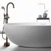 In Stock Hardwarestore Delivery 48 In. H X 12 In. W Single-Handle Claw Foot Tub Faucet With Hand Shower In Oil Rubbed Bronze