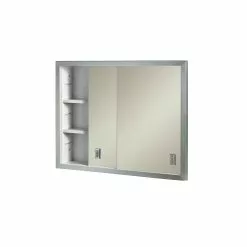 In Stock Hardwarestore Delivery Contempora 24-5/8 In. W X 19-3/16 In. H X 4 In. D Framed Stainless Bi-View Recessed Bathroom Medicine Cabinet