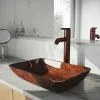 VIGO Russet Glass Vessel Bathroom Sink In Red With Seville Faucet In Oil Rubbed Bronze -Bath and Faucet shop ff5c9e10c73acf391cc42af8ac33a236 1800x1800