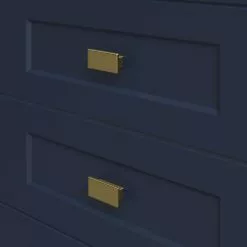 MagickWoods Montgomery 19"W X 18-1/2"D X 60"H Midnight Blue Linen Cabinet -Bath and Faucet shop hardware gold montgomery mw 1800x1800